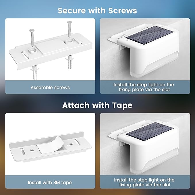 SOLPEX Solar Fence Lights Outdoor, Solar Deck Lights Waterproof LED Step Light for Outside, Stair, Garden, Patio, Yard, Railing, Front Porch, Balcony Decor(16 Pack Warm White)