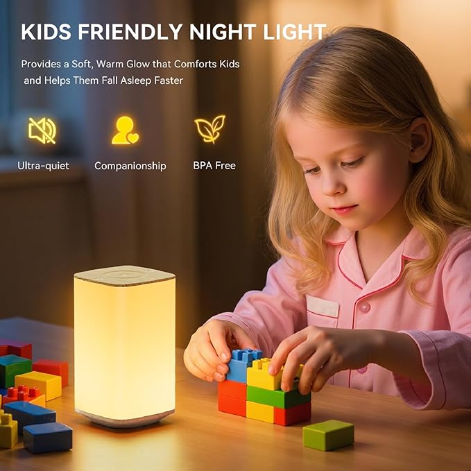 Auxmir Nursery Night Light for Kids, Touch Dimmable Night Lamp with 256 RGB Color Changing for Baby Adult, Breastfeeding, Sleep Aid, 4000mAh Rechargeable Bedside Table Lamp with Timer, Soft Eye Caring