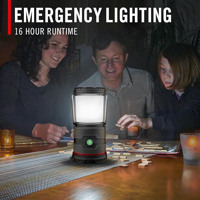 Coast EAL35R 1000 Lumen Voice-Controlled LED Emergency & Camping Area Lantern with Warm, Cool White, Day, Red & Red Flashing Mode, Power Bank Functionality - Desert