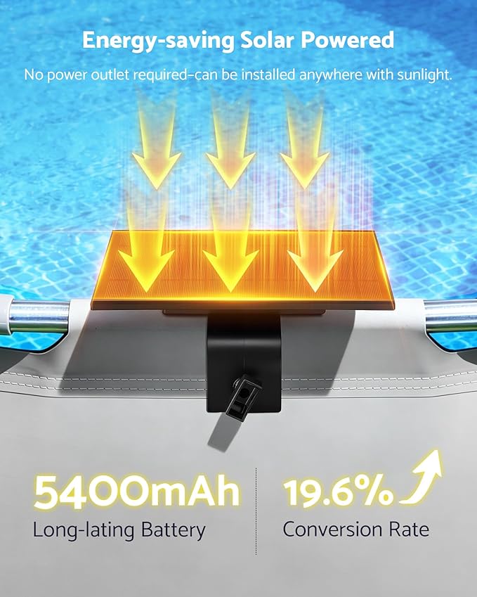 Solar Pool Lights for Metal Frame Above Ground Pools with Remote, 15in 5W LED RGB Underwater Swimming Pool Light Fixture, 7 Colors 2 Modes, IP68 Waterproof, Dusk Auto On & Timer Off, Black