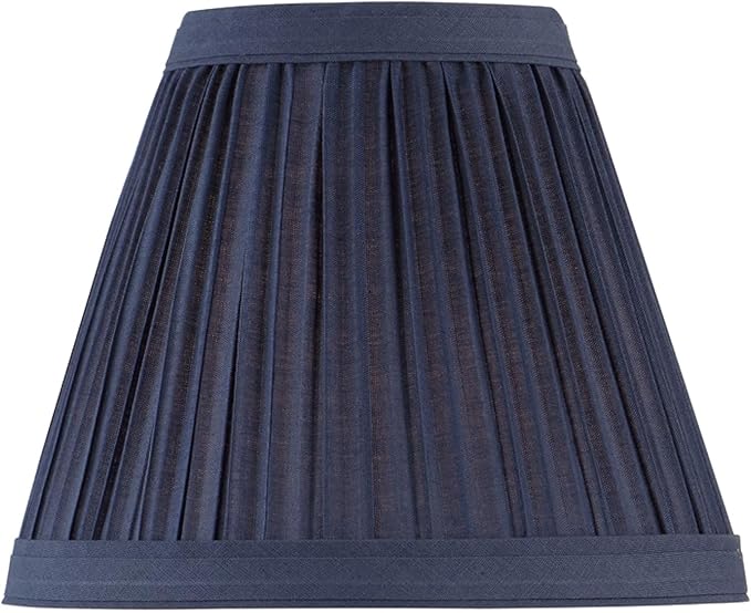 Aspen Creative 33125-5 Small Pleated Empire Shape Chandelier Clip-On Lamp Shade, Navy Blue, 3" Top x 6" Bottom x 5" Slant, 5 Pack