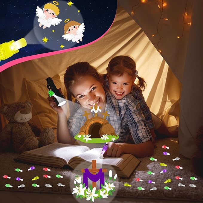36Pcs Easter LED Finger Lights Religious Party Favors Glow in the Dark Light Up Finger Lights Christian Nativity Themed s Bulk for Birthday Party Goodie Bag Stuffer Birthday Gifts Prize