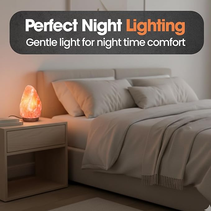 Himalayan Salt Lamp – Natural Pink Salt Rock Lamp, Crystal Night Light for Bedroom, Home & Office, Air Purifier, Relaxation & Home Decor