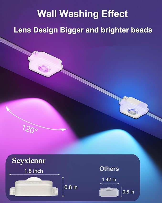 50FT Permanent Outdoor Lights, 108 Scene Modes Smart RGBW+IC Outdoor Christmas Lights with Remote APP Control, IP67 Waterproof LED Eaves Lighting for Halloween Party, Daily, Garden Decor