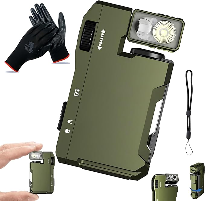 G5 Flashlight, G5 Rechargeable EDC Flashlight - 400 Lumens, Dual Light Sources RGB Flashlights, 180° Rotation Magnetic Keychain Flashlights for Outdoor, Emergency & Daily Carry (1PC Green)