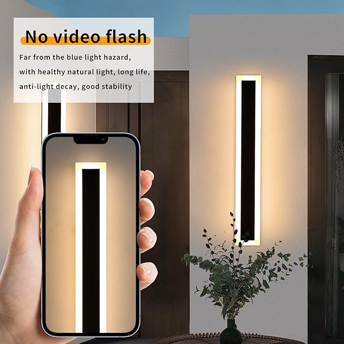 Mikeru Upgraded Widened 2pack 31.4inch Outdoor Wall Light Fixture, 3000k Exterior Lighting Fixtures Ip65 Waterproof Rust Long LED Wall Light Hardwire Wall Mount Porch Lights (Width: 5.5inch)