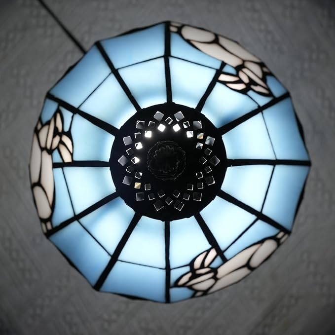 Tiffany lamp 8 inch Small Stained Glass lamp Fairy Tale White Rabbit Bedside lamp Suitable for Bedroom Dormitory Dining Room Living Room Tiffany Style Retro Home Decoration Children's Gift