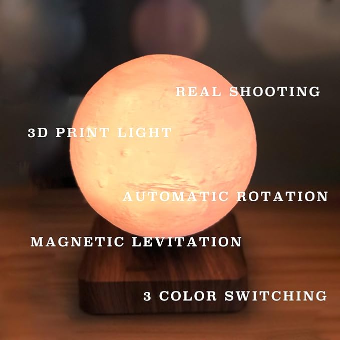 ACEDOAMARE Night Light Moon Light Magnetic Floating Planet Lamp Interior 3D Print LED Bedside Nursing Creative Gift Table Lamp (15cm Mars)