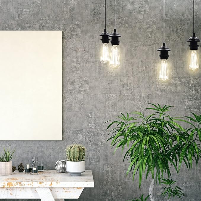 Pendant Light Kit 2pcs Mini Pendant Light Cord Cable Socket E27 Lamp Holder with 3.94ft Adjustable Industrial Vintage Hanging Ceiling Lantern Light Fixture for Bedroom Chandelier