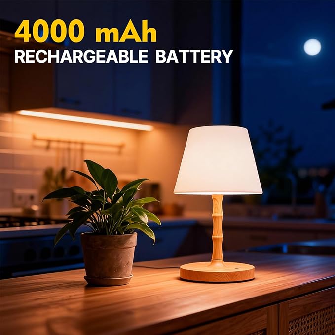 Mushroom Cordless Lamp, Rechargeable Battery LED Table Lamp Dimmable RGB & 3 Color Temperatures, Waterproof for Bedroom, Office, Outdoor, Camping, Bathroom Decor(Yellow)