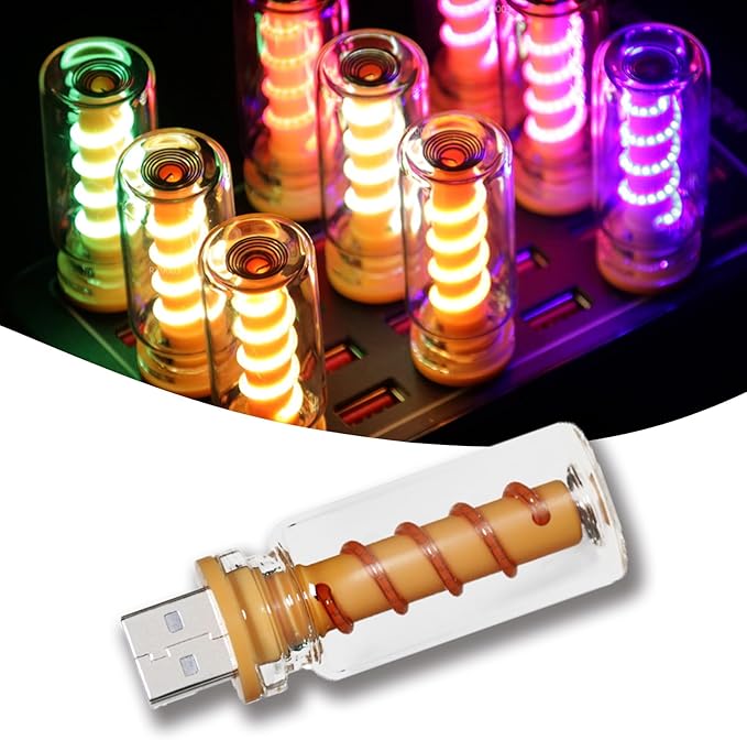 Touch Control Retro USB Night Light, Touch Adjustment Lights,Plug in USB Auto Night Light, Mini LED Bulb for Car, Camping, Gift, Party, Holiday Decoration, Bedroom, Desktop (Yellow, 903)