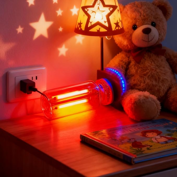 Touch Adjustment Retro Car Lamps Accessories, Battery Operated & USB Plug in Auto Interior Mood Bulb, Touch Dimmable Mini Neon Night Lights for Bedroom, Camping, Holiday, No Pole Dimming (Red, 1Pack)