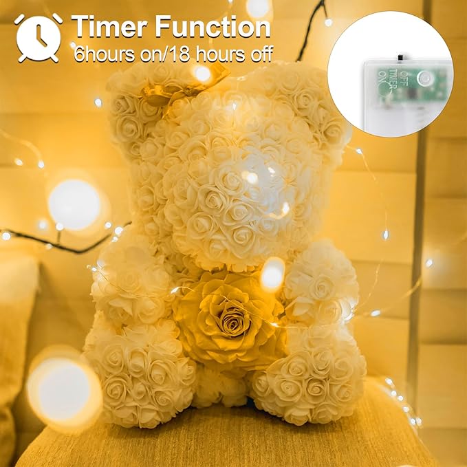 YAOZHOU Christmas Decorations Warm White Fairy String Lights, Battery Operated with Timer, 2 Pack Total 33FT 100 Led Mini Battery Powered Mason Jar Waterproof Firefly Lights DIY Party