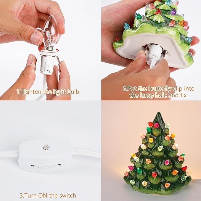 WATERGLIDE 4 Pack Accessory Cord with Clear Bulb, 6 FT UL Listed Replacement Lamp Cord with ON/Off Switch, Perfect for Christmas Village House, Craft Projects, Halloween Holiday Decoration