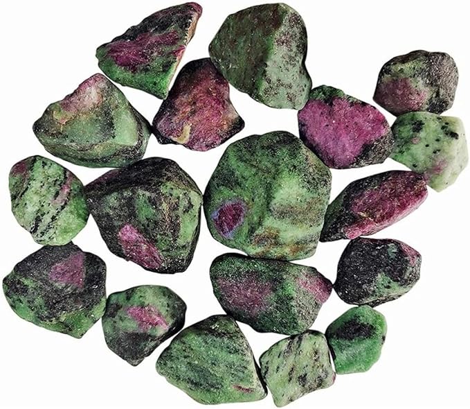 Zenkeeper 1Lb Ruby Zoisite Raw Stones for Tumbling, Polishing, Rough Ruby Zoisite Crystals Bulk Rough Gemstone for Jewelry Making, Healing, Meditation, Reiki