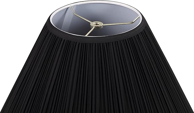 Aspen Creative 33142, Mushroom Pleated Traditional Spider Lamp Shade, Black, 7" Top x 17" Bottom x 11-1/2" Slant