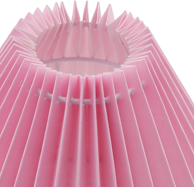 KUMGROT E28 Small Pleated Lamp Shade Scalloped Lamps Shade Lamp Replacement Cute Lamps Bedroom Living Room Home Office Decoration Pink