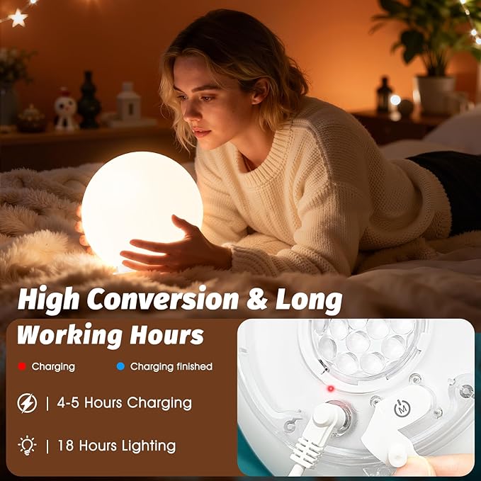 Floating Pool Lights, 6 Inch Light Up Pool Balls with Underwater Lights Show, Color Changing LED Pool Light That Float, IP68 Waterproof Floating Light for Pool, Party, Pond - 1pcs
