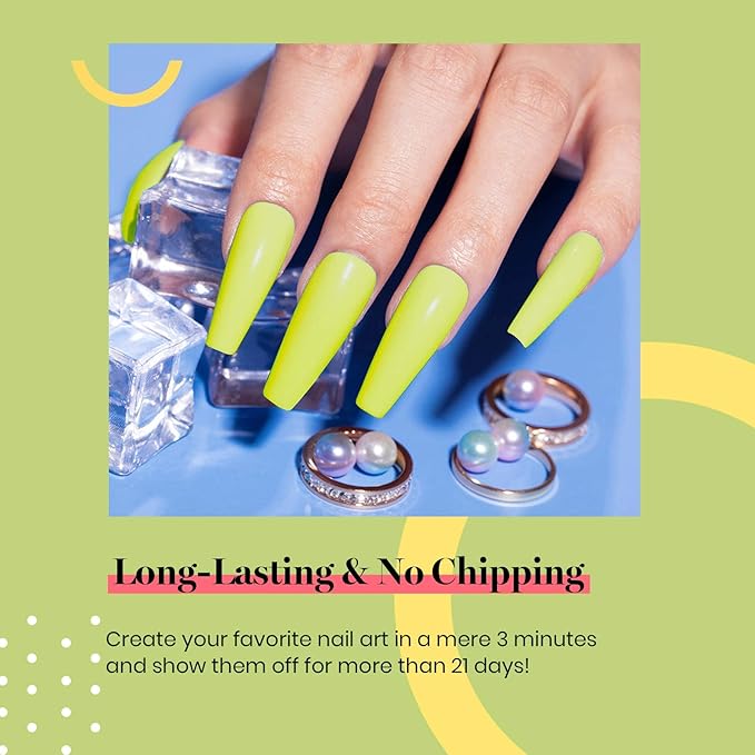 Beetles Neon Yellow Gel Polish - Vibrant Lime 15ML/0.51Fl Oz, Neon Yellow Gel Nail Polish, Soak Off UV LED Lamp Nails Art, Long-Lasting Manicure Salon DIY Home Summer Nails
