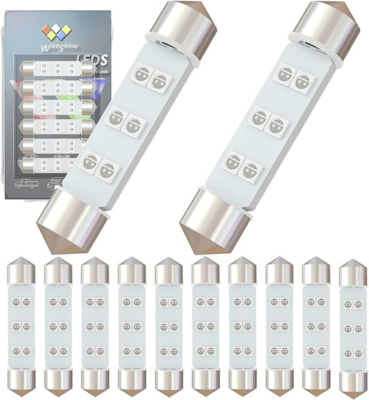 DC 12V 44mm 578 Festoon Dome LED Bulb Blue 211-2 LED Bulbs 561 562 6413 6429 for Lanscape Camper RV Car Interior Dome Trunk Lights (Pack 12)
