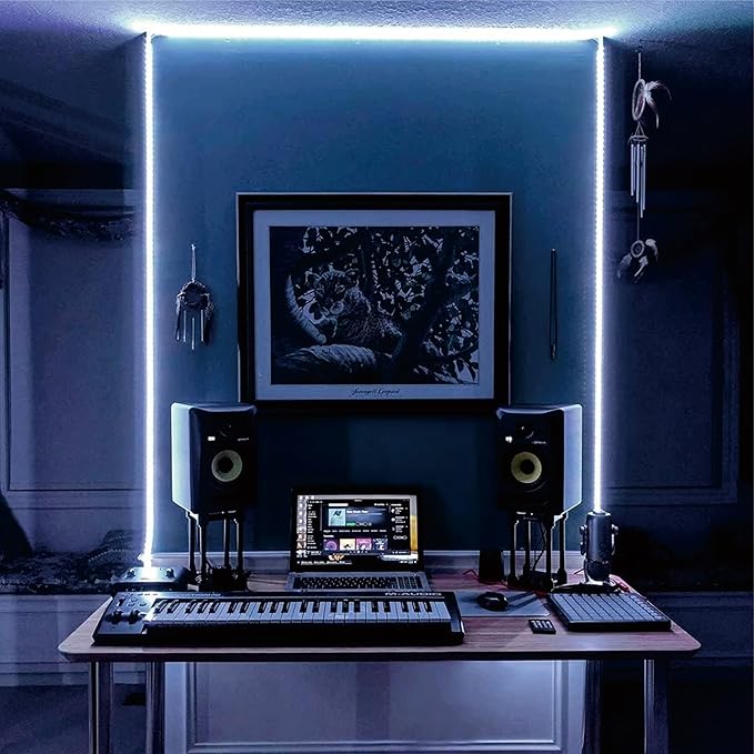 Yonikku Bright White LED Strip Lights - 32.8FT Waterproof Outdoor & Indoor LED Tape Light (6500K, Plug-in)