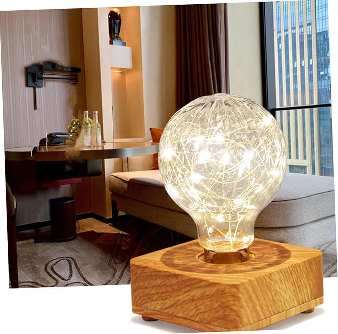 USB Rechargeable Wooden LED Night Lamp for Bedroom Bedside Desk Warm Light Table Lamp for Dorm Decor and Home Ambiance Portable and Easy to Use Bedside Decor