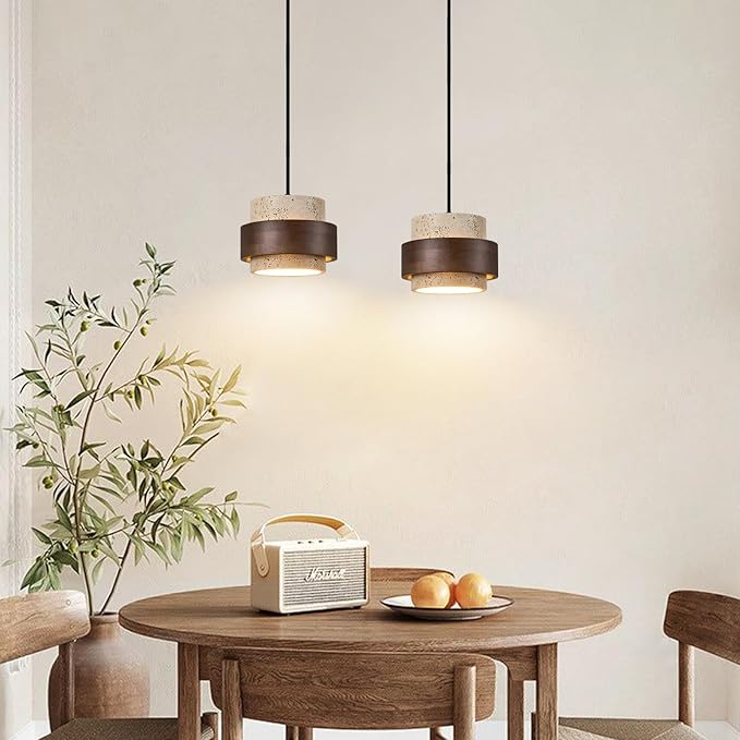 Wabi Sabi Pendant Light Nordic Natural Stone Chandeliers Concrete Simple Light Fixture for Dining Room Bedside Kitchen Island Hallway