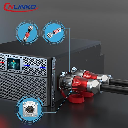 CNLINKO DH-24 4 PIN Industrial Waterproof Connectors, IP68 Circular Connector, Hard Metal Anti-Interference Shell, Quick Plug Aviation Connector, M24 Panel Mount Flange Socket (4-Pin)