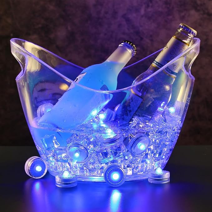Blue Submersible Led Lights, Waterproof Tea Lights 100H Underwater Mini Pool Lights Battery Operated Flameless for Vases Fountain Halloween Christmas Home Decorations (24 Pack)