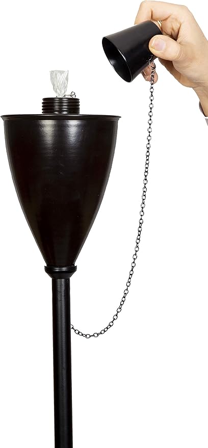BIRDROCK HOME Outdoor Torches - Durable Construction, Modern Design, Weather Resistant, Citronella Oil Compatible, Ideal for Backyards, Patios, Pathways - Conical Bronze, 4 Pack