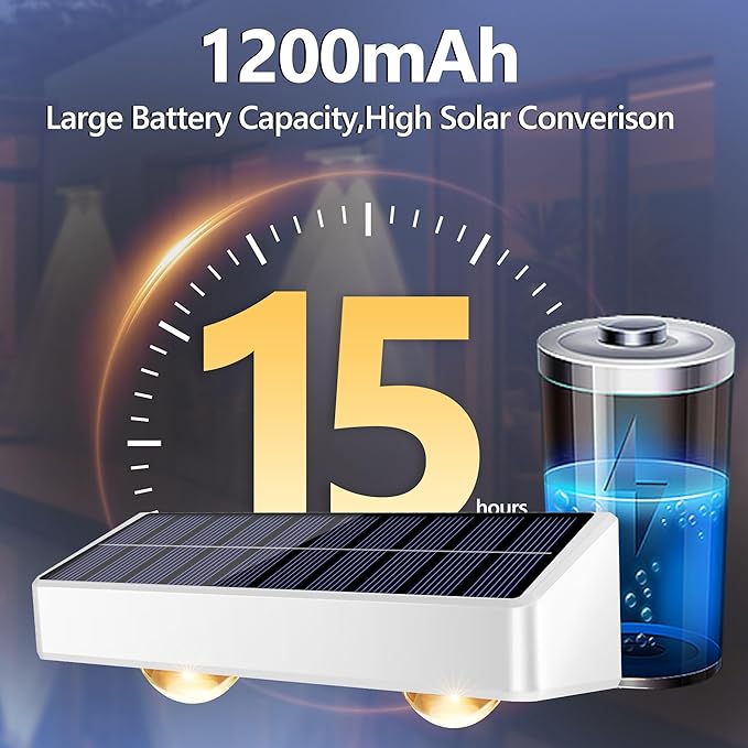 Brizled White Solar Fence Lights Outdoor, 11 Modes & 9 Colors Color Changing Solar Wall Lights, 100 Lumens IP65 Waterproof Outdoor Deck Lighting for Railing Wall Fence Poolside, 8 Pack