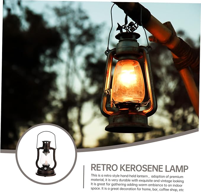 1pc Vintage Kerosene Lantern Rechargeable Design Cozy Atmosphere Light for Home Bar and Festivals Rustic Portable Decor for Indoor and Outdoor Use