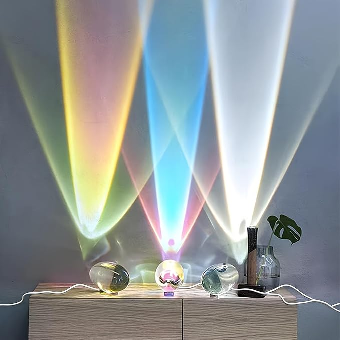 Angel Eye Projection Night Light – Adjustable Color Crystal Sunset Lamp, Decorative Table Décor for Creating a Stunning Crystal Atmosphere in Bedrooms and Living Room Gatherings