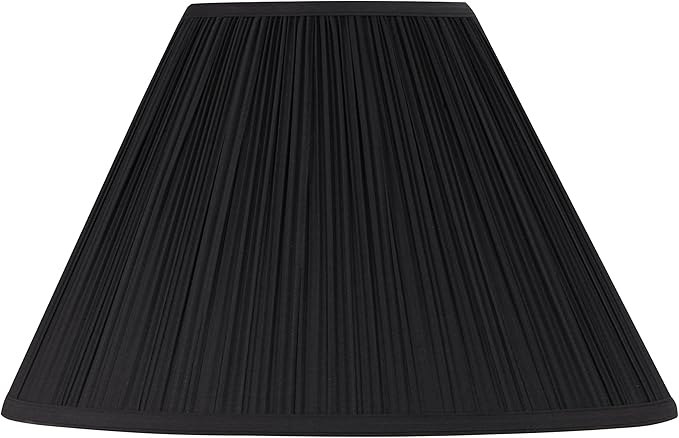 Aspen Creative 33142, Mushroom Pleated Traditional Spider Lamp Shade, Black, 7" Top x 17" Bottom x 11-1/2" Slant