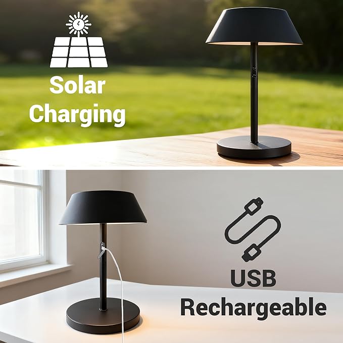 Outdoor Solar Powered Floor Lamp for Patios, Decks, Outdoor Living Spaces, Reading - Tall, Ultra Bright, Cordless, 3 Different Light Colors, IP65, Charge Battery by Solar or Type-C