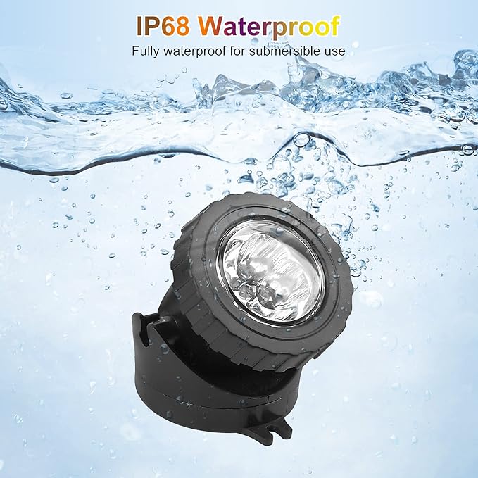 Green Pond Lights, Super Bright LED Underwater Submersible Landscape Spotlights, Switch Control IP68 Waterproof Fountain Lights for Fish Aquarium Tank Garden Yard Tree Pool (Set of 6)