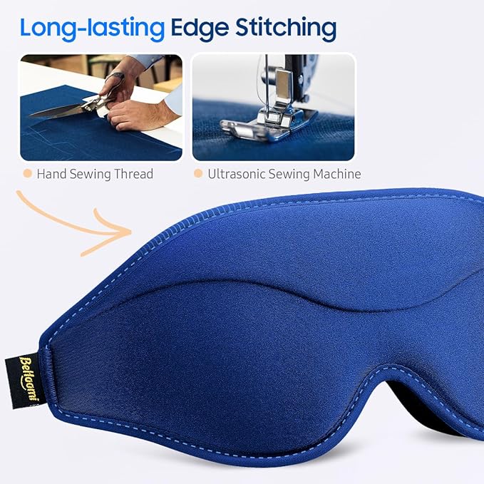 Sleep Mask, 2 Packs Premium Eye Mask for Sleeping, Total Blackout, Superior Soft Comfort, Upgraded 3D Ergonomic Designed Sleeping Mask for Home, Office, Travel, Meditation, Yoga, Blue & Pink
