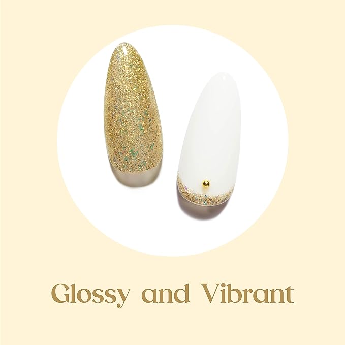 Beetles Gold Gel Polish 15ml Champagne Gold Glitter Flashy Color Gel Nail Polish Uv LED Nail Lamp Nail Art Manicure Salon DIY Home Gifts for Her