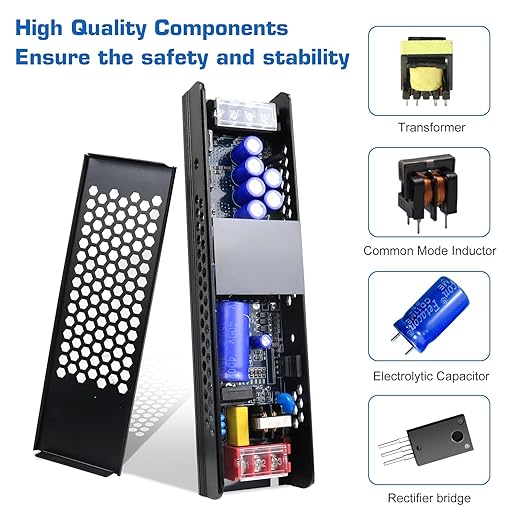 LED Driver 24V 150W 6.5A Slim LED Power Supply, AC 100-250V to 24V DC Adapter, Constant Voltage Transformer for LED Strip Lights, Bulbs, Garden Light, Cabinet Lights