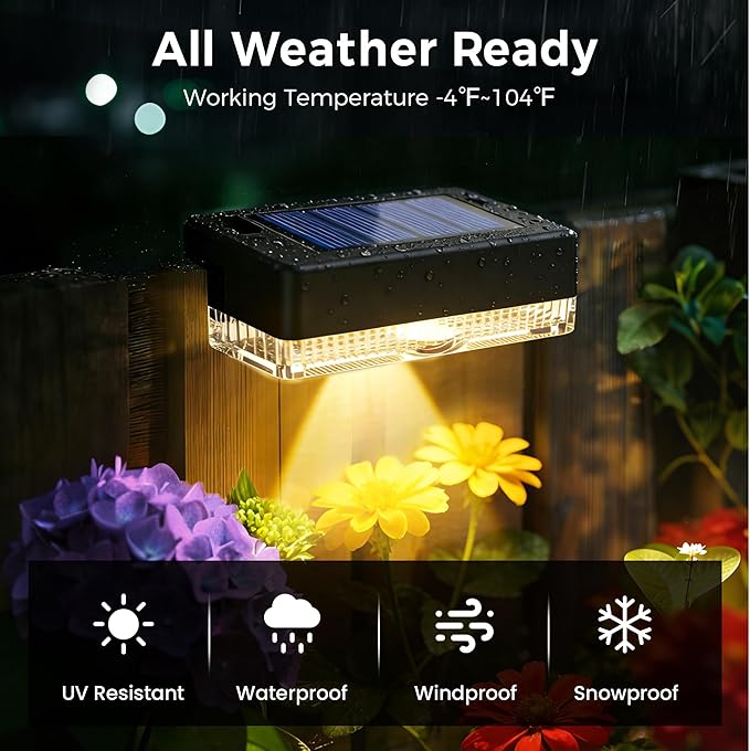 Solar Deck Lights Outdoor 16 Packs, Solar Powered LED Step Lights Waterproof Outdoor for Deck, Stairs, Step, Fence, Wall, Patio, Yard, Pool and Pathway (Warm White)