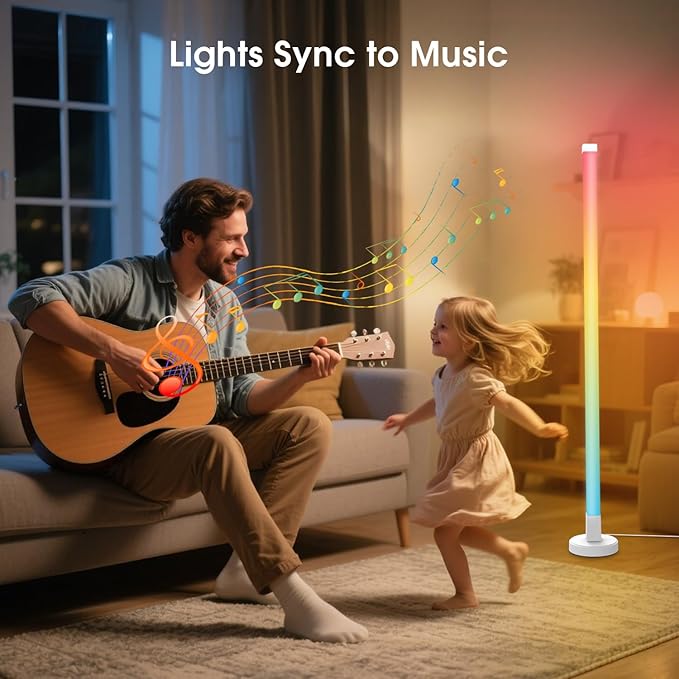 Corner Floor Lamp, 2 Pack RGB LED Corner Lamp with Smart App and Remote Control, 16 Million Colors & 200+ Scene, Music Sync, Color Changing Ambient Mood Lighting for Living Room, Bedroom, Gaming Room