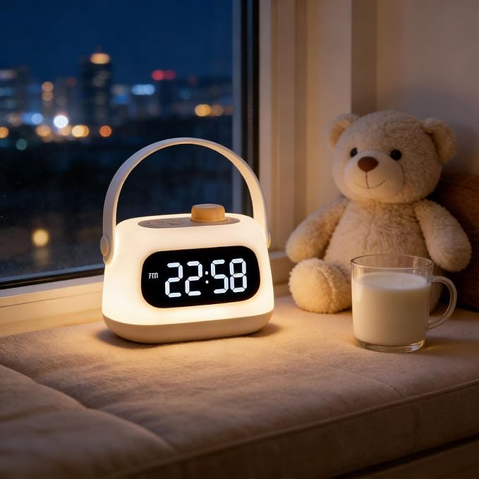 QANYI Kids Lanterns,Portable and Rechargeable Night Light for Kids Room with Dimmable and Clock Time, LED Camping Lantern Emergency Lights Hanging and Table Lamp for Home,Tent,Camp,Girls