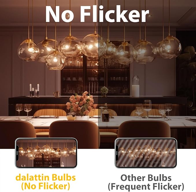 dalattin A19 Vintage LED Edison Bulbs, 60W Equivalent Light Bulbs, 2700K Soft White, Clear Glass Filament Bulb, Efficient 8W, E26 Base, 800 LM, CRI80+, Non-Dimmable for Home, Farmhouse, 6 Pack