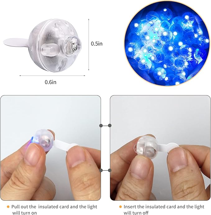 200pcs Blue LED Balloon Lights, LED Round Ball Lamp Tiny Lighting Decoration for Indoor Outdoor Party Event Fun Wedding Festival Birthday Halloween Christmas Party Supplies
