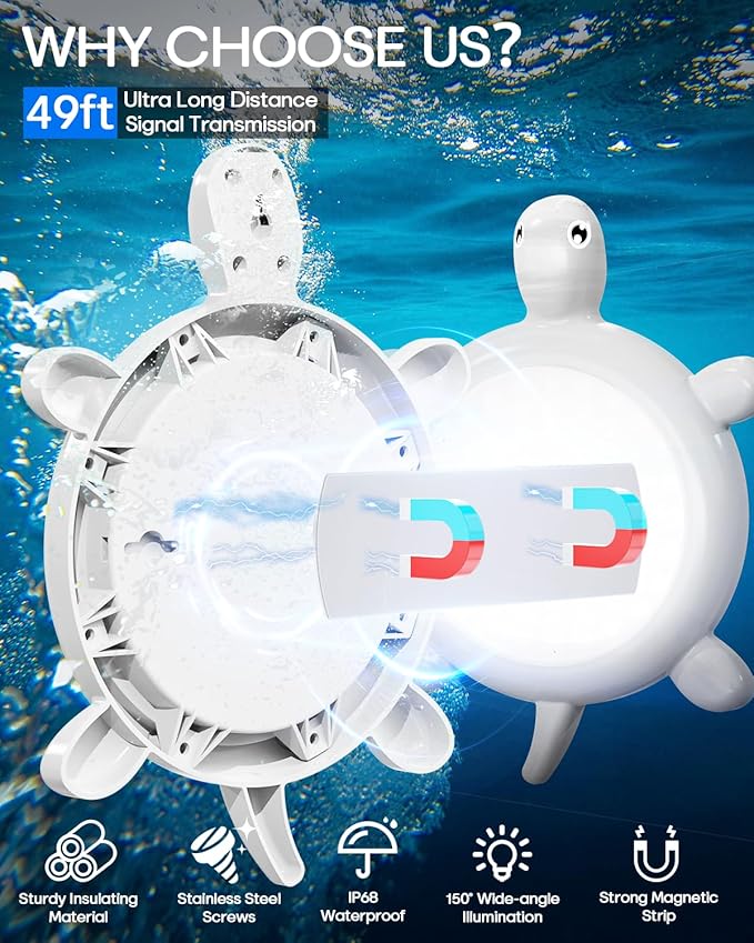 PRIORARE 22W Submersible Pool Lights, 5V Underwater Pool Light for Above Ground Inground Swimming Pools with APP Control Magnetic Led Pool Lights RGB Dimmable Timer IP68 Waterproof Music Sync