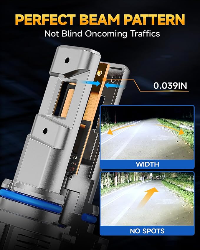 Ursprung 9005 9006 led Bulb Combo,900% 60,000LM Brightness 9005/HB3 9006/HB4 Bulbs,6,500K Cool White,Plug and Play,Halogen Replacement fog bulb,Quick Installation,Pack of 4