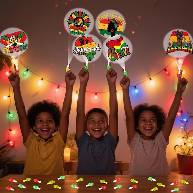 36Pcs Juneteenth LED Finger Lights Juneteenth Party Favor Glow in the Dark Light Up Finger Light Freedom Day Themed s Bulk for Birthday Party Goodie Bag Stuffer Birthday Gifts Prize