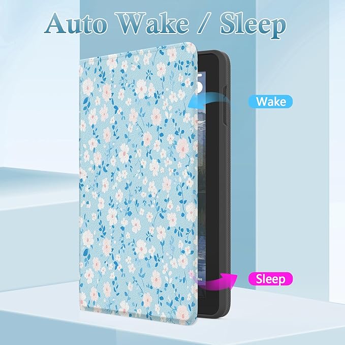 Case for (2023/2021 Released 13th/11th Generation) 10/10 Plus, Slim Lightweight Folio Book Cute Auto Wake/Sleep Smart Cover for Tablet 10.1" (Flower Blue)