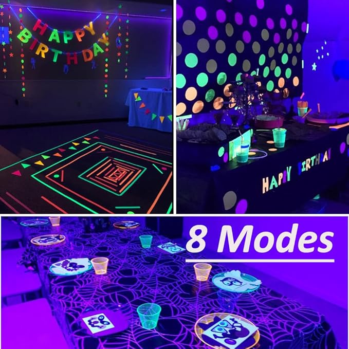 Solhice Black Light Curtain String Lights for Glow Party 10ft x10ft 306 LEDs, Blacklight with Remote Control for Halloween Bedroom Birthday Fluorescent Party Indoor Décor