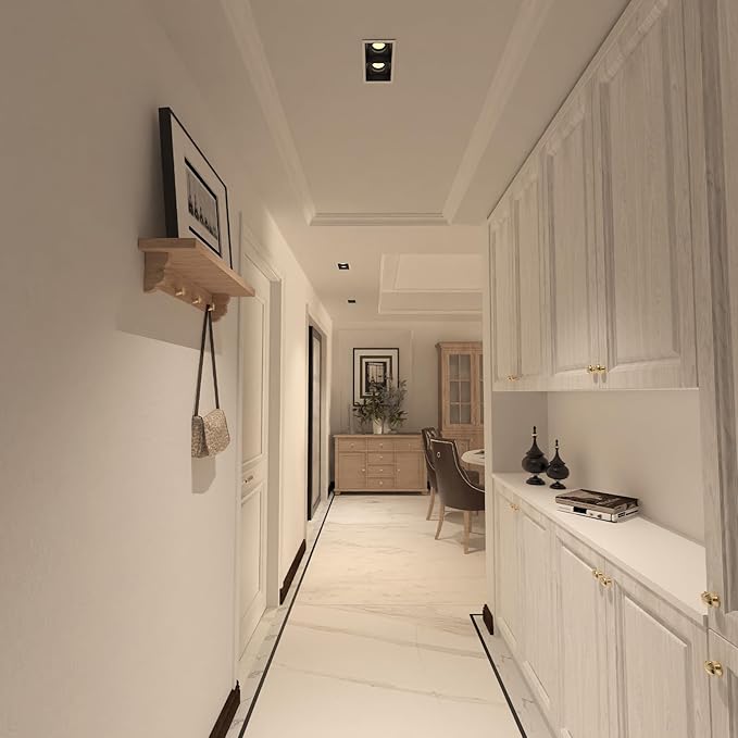 LED Square Recessed Lighting 16 Pack, 24W Adjustable Downlight, Aluminum Recessed Ceiling Light with junction Box, 5 CCT 2700K-6000K, TRIAC Dimming Rotation Spotlight for Living Room Hallway Kitchen